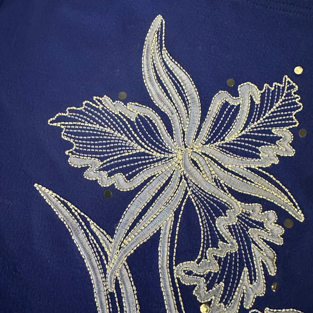 Bob Mackie Wearable Art Blue Top - Picture 6 of 8